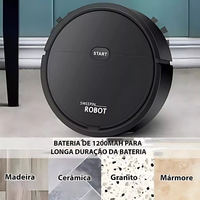 MagicClean Turbo - Aspirador Pó Automático Doméstico Limpeza 3 Em 1 Potente