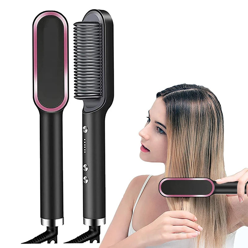 Escova Elétrica Aquecida para Alisamento e Penteado Bivolt