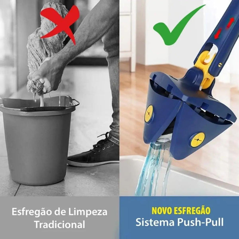 Mop Triangular 360°: Limpeza Fácil e Prática para Piso, Janela e Teto