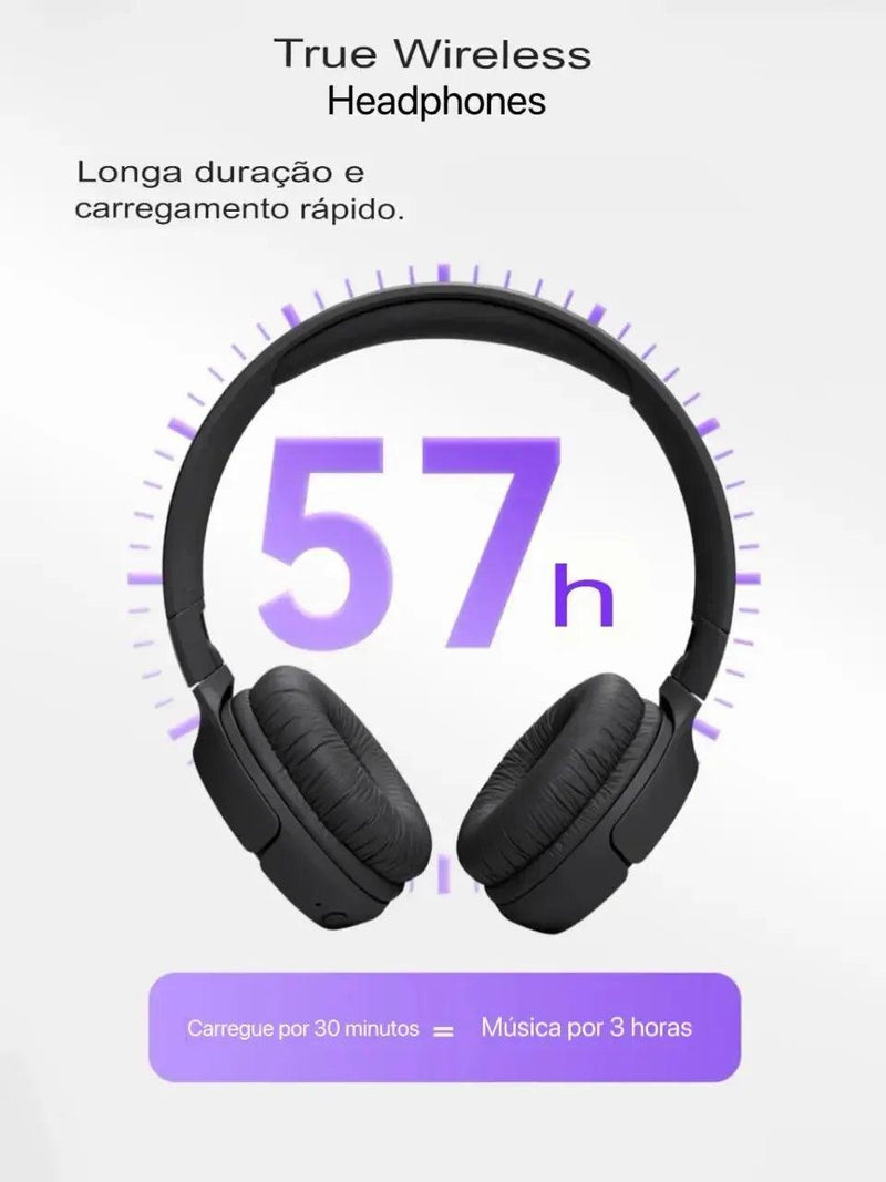 Fones de ouvido sem fio Bluetooth com microfone, redução de ruído