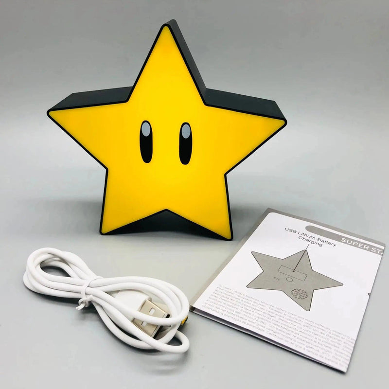 Figura de Luz Estrela Super Star com LED, Música e Carregamento USB