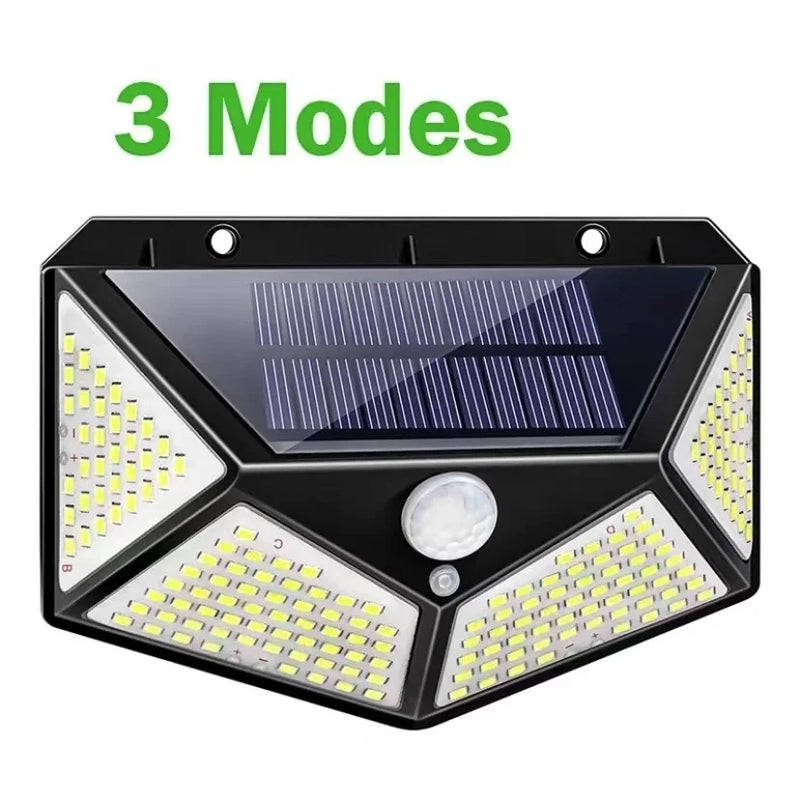 SolarGlow 100 LEDs | Luminária de Parede Solar para Jardim com Bateria